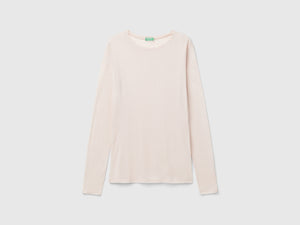 T-shirt in misto viscosa e lana