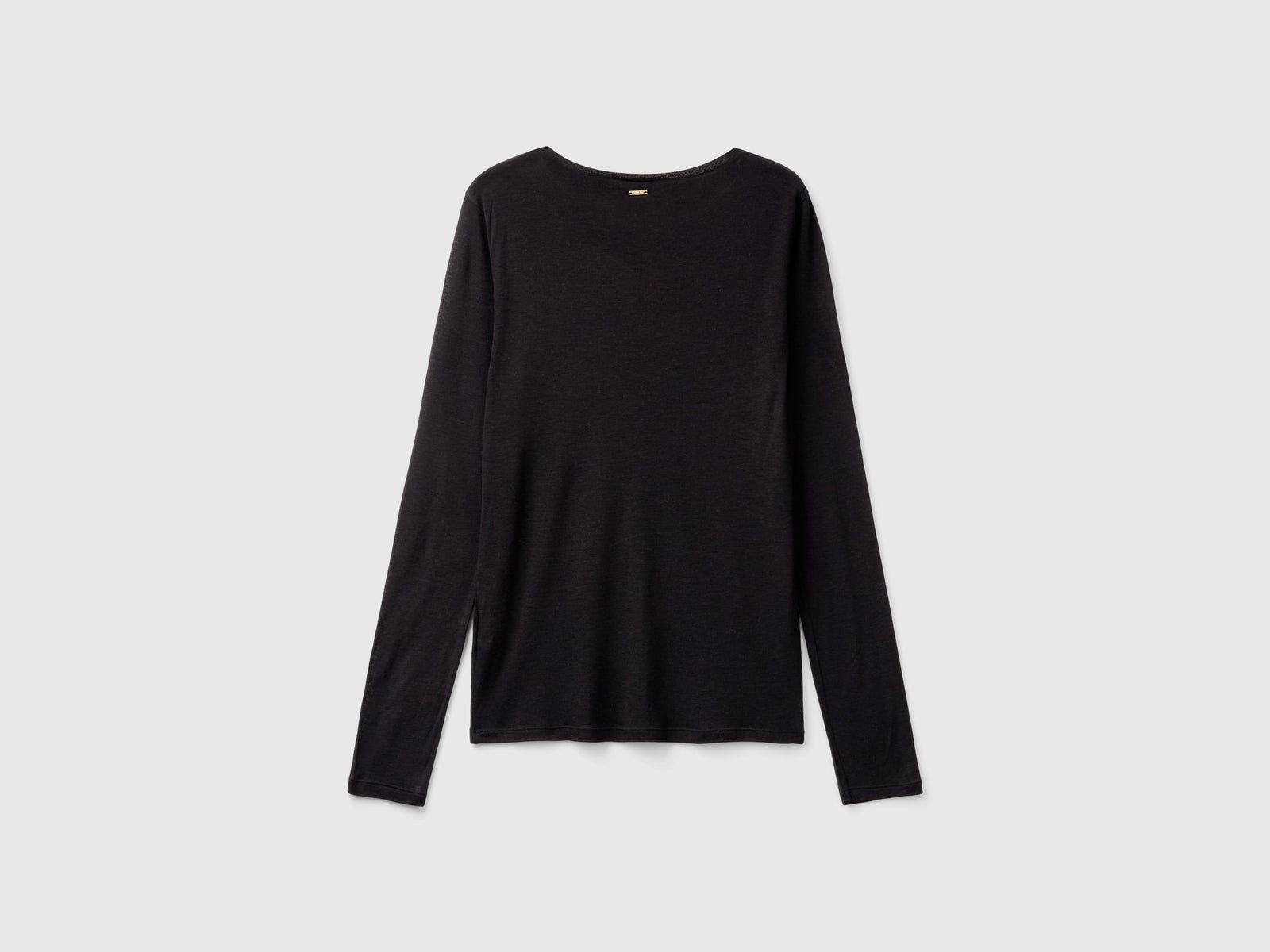 T-shirt in misto viscosa e lana da donna nero 2 | Benetton Outlet