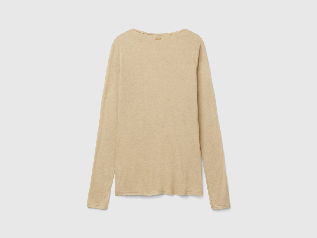 T-shirt in misto viscosa e lana