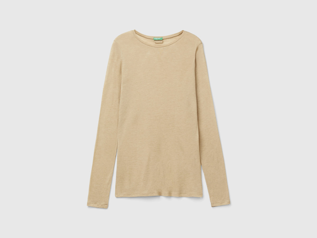 T-shirt in misto viscosa e lana