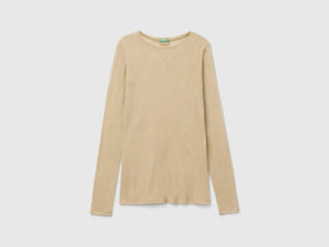 T-shirt in misto viscosa e lana