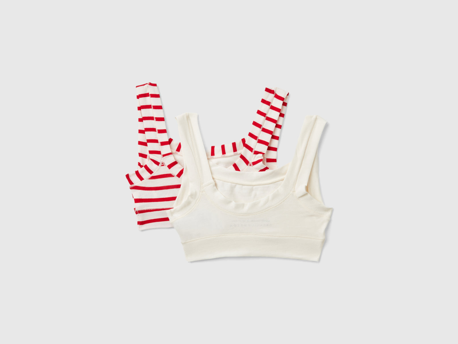Due brassiere in misto cotone bio super stretch da bambina multi-color 2 | Benetton Outlet