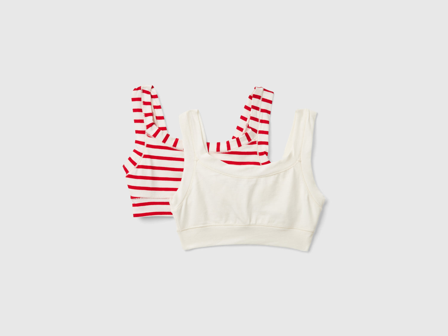 Due brassiere in misto cotone bio super stretch da bambina multi-color | Benetton Outlet