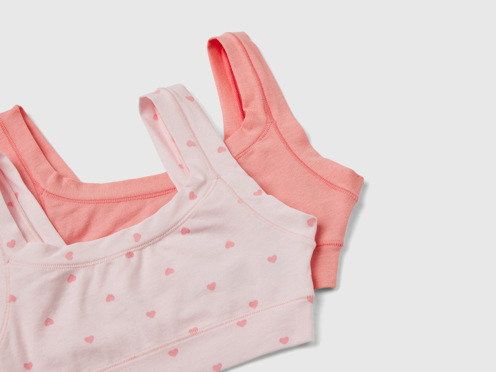 Due brassiere in misto cotone bio super stretch da bambina multi-color 3 | Benetton Outlet