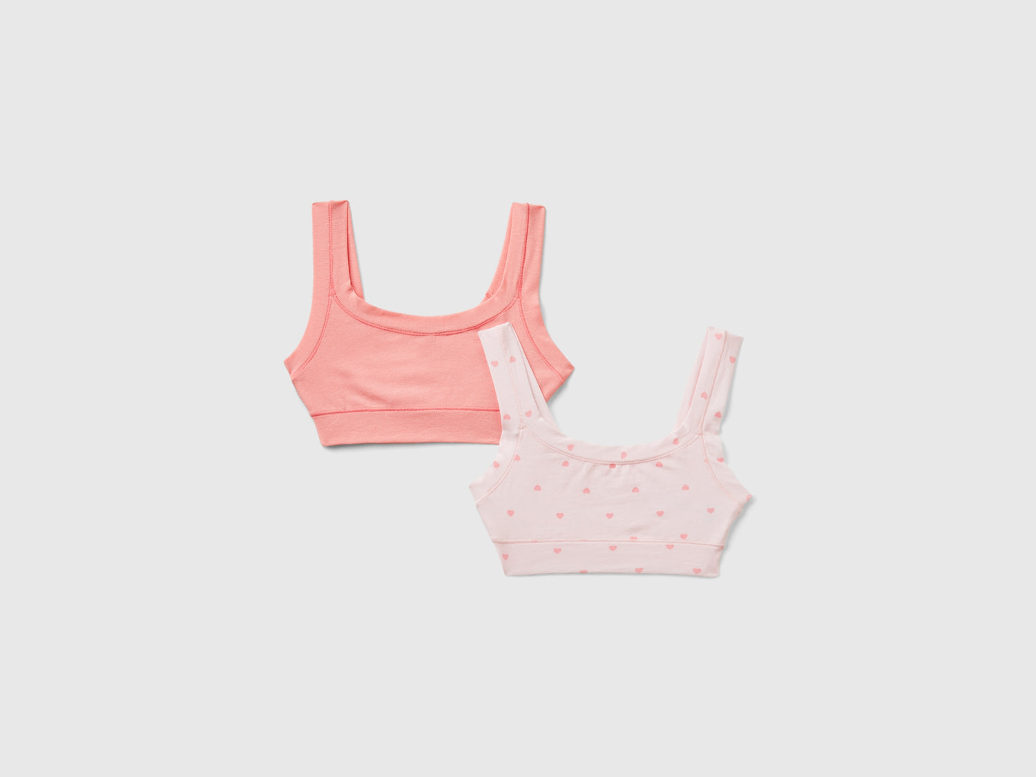Due brassiere in misto cotone bio super stretch da bambina multi-color | Benetton Outlet