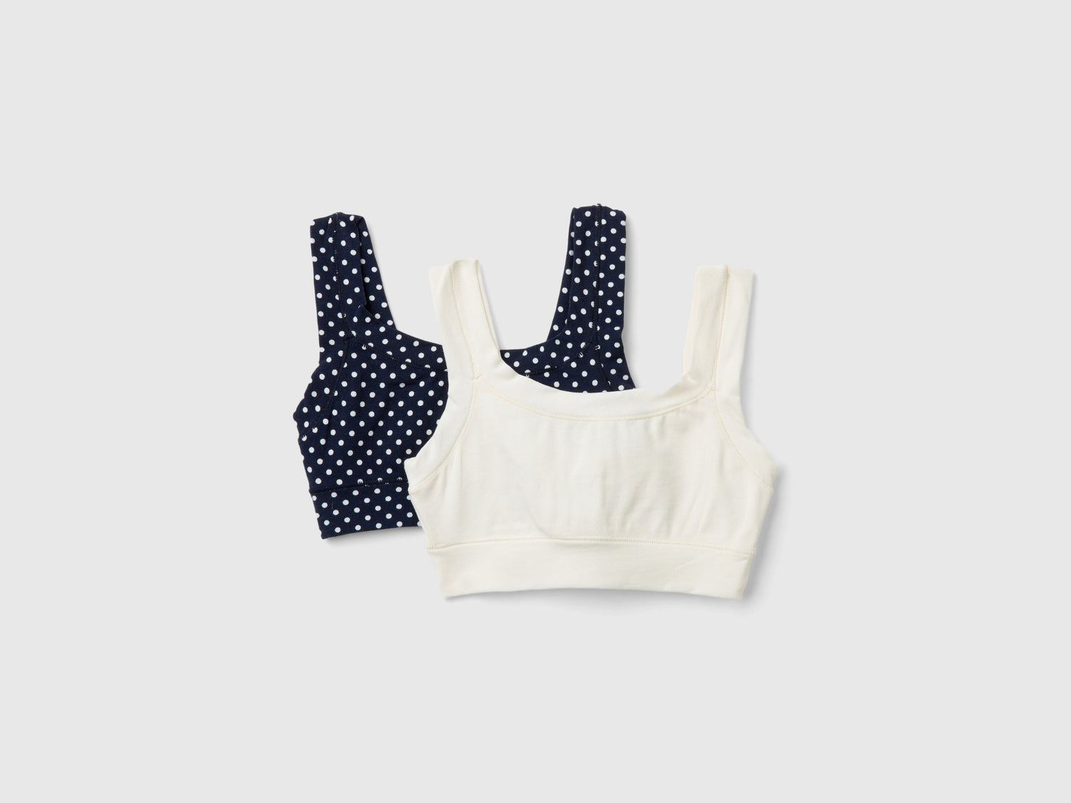 Due brassiere in misto cotone bio super stretch da bambina multi-color | Benetton Outlet