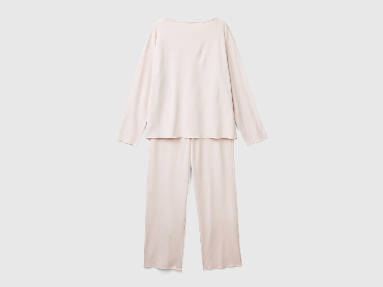 Pigiama in caldo cotone stretch da donna rosa tenue 2 | Benetton Outlet