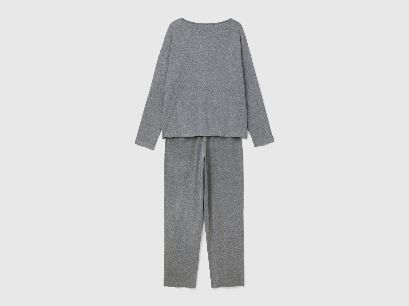 Pigiama in caldo cotone stretch da donna grigio 2 | Benetton Outlet