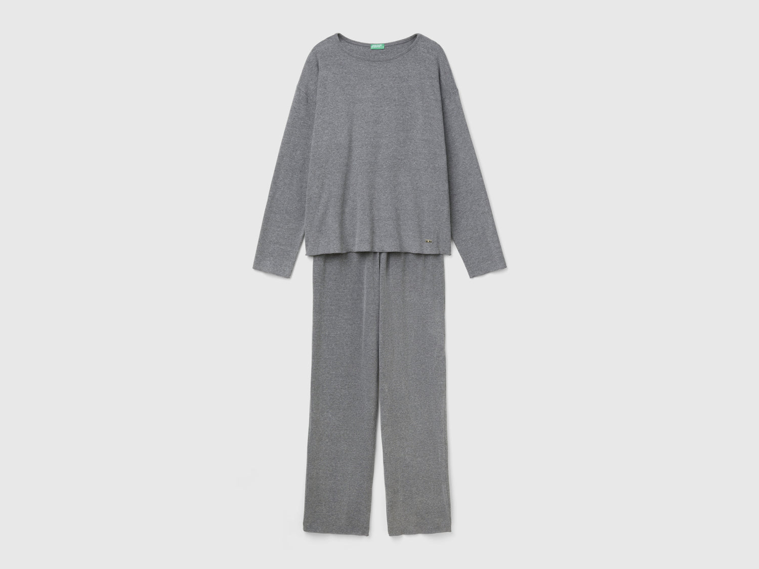 Pigiama in caldo cotone stretch da donna grigio | Benetton Outlet