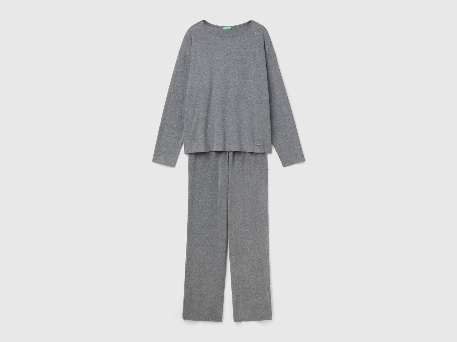 Pigiama in caldo cotone stretch da donna grigio | Benetton Outlet