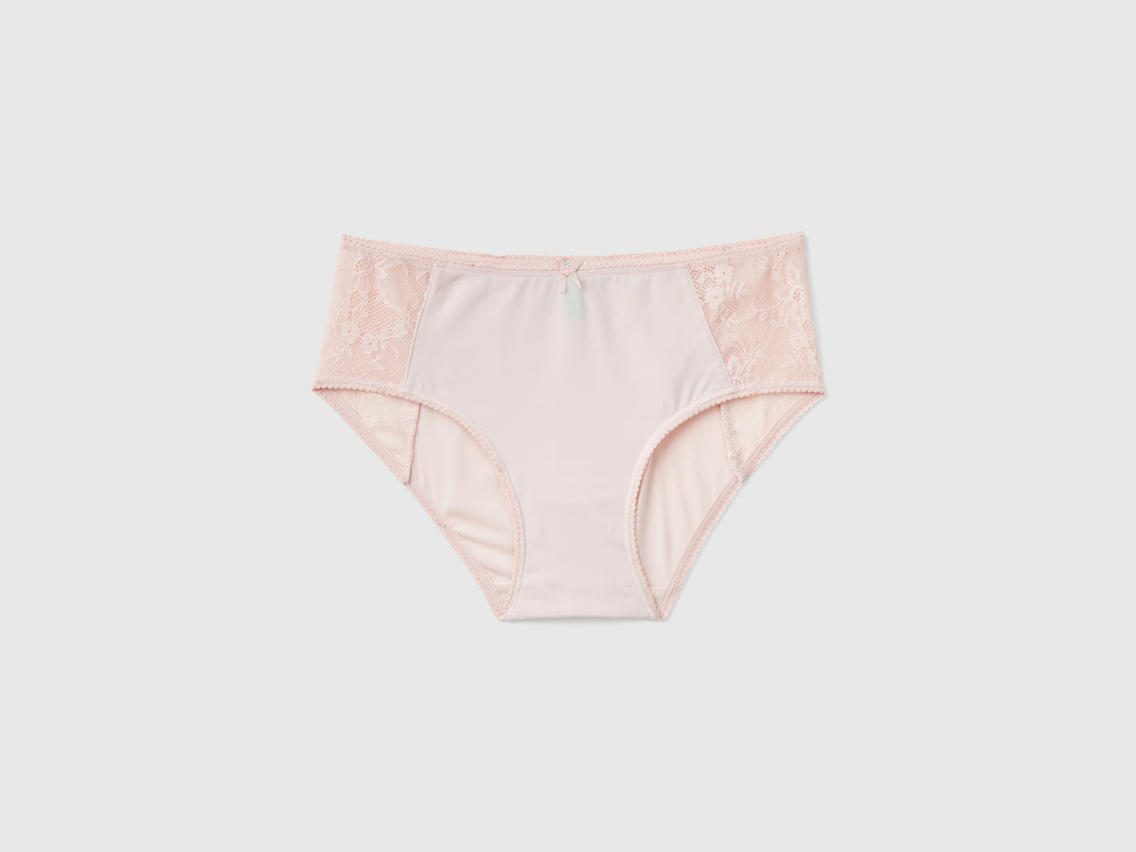 Culottes con inserciones de encaje da donna rosa tenue | Benetton Outlet