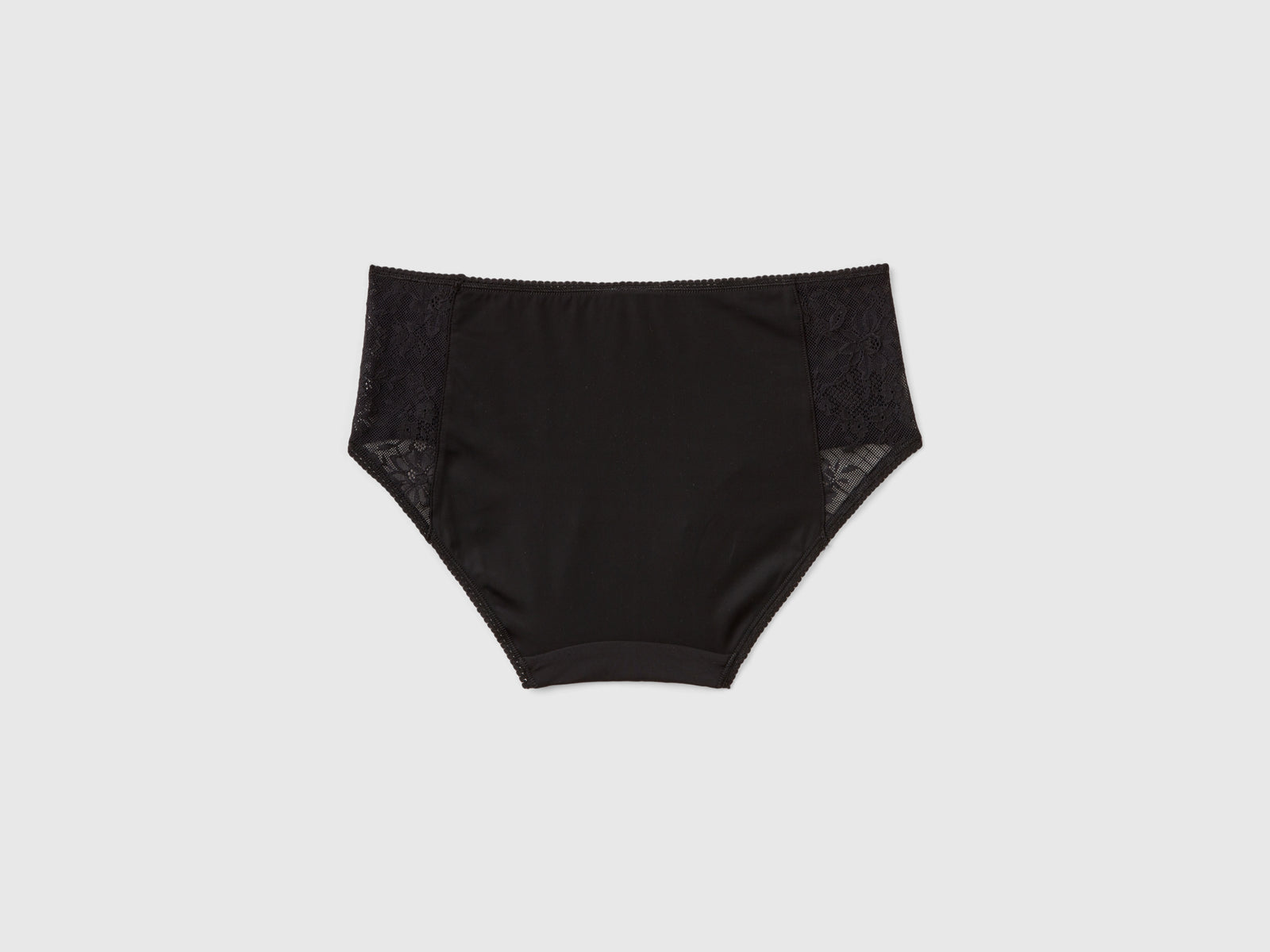 Culottes con inserciones de encaje da donna nero 2 | Benetton Outlet