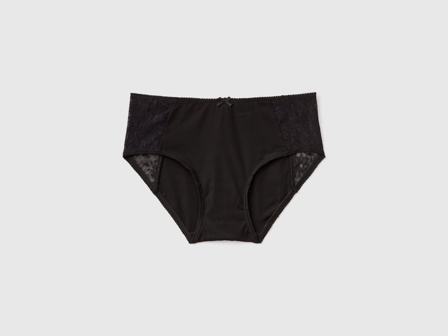 Culottes con inserciones de encaje da donna nero | Benetton Outlet