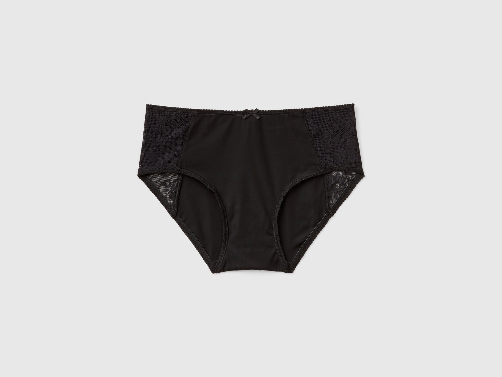 Culottes con inserciones de encaje da donna nero | Benetton Outlet