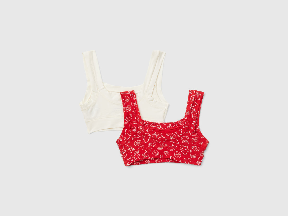 Due brassiere in cotone super stretch