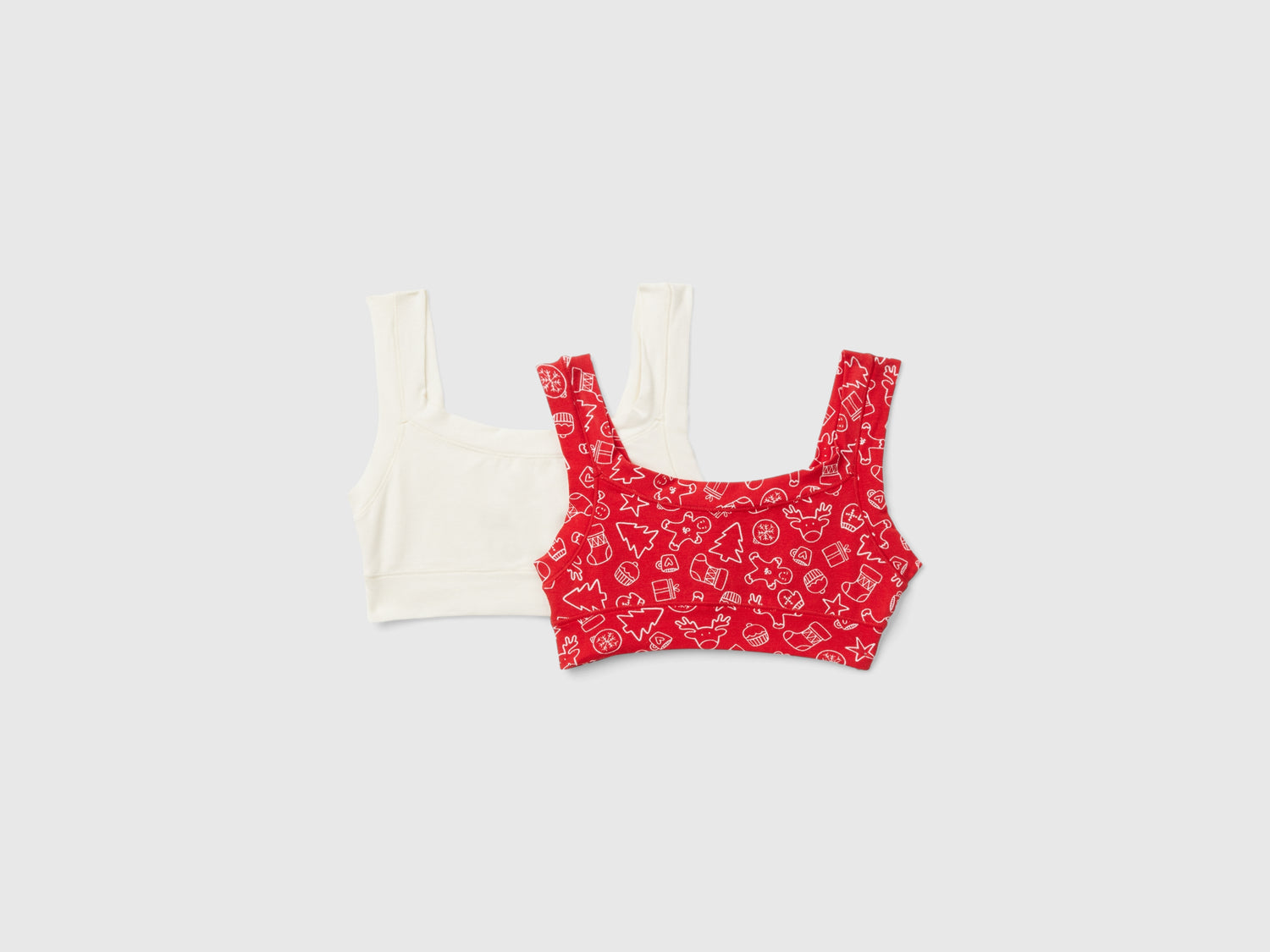 Due brassiere in cotone super stretch da bambina multi-color | Benetton Outlet