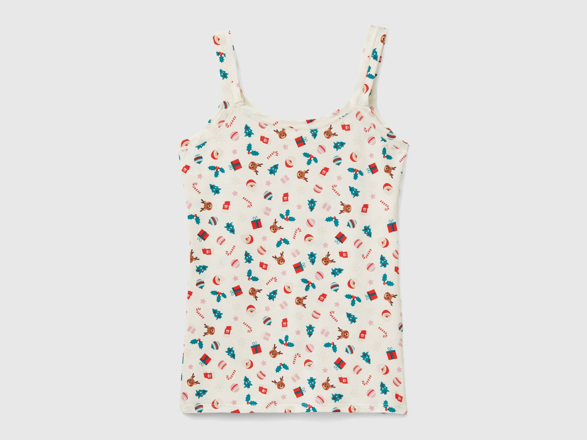 Camiseta de tirantes con estampado navideño