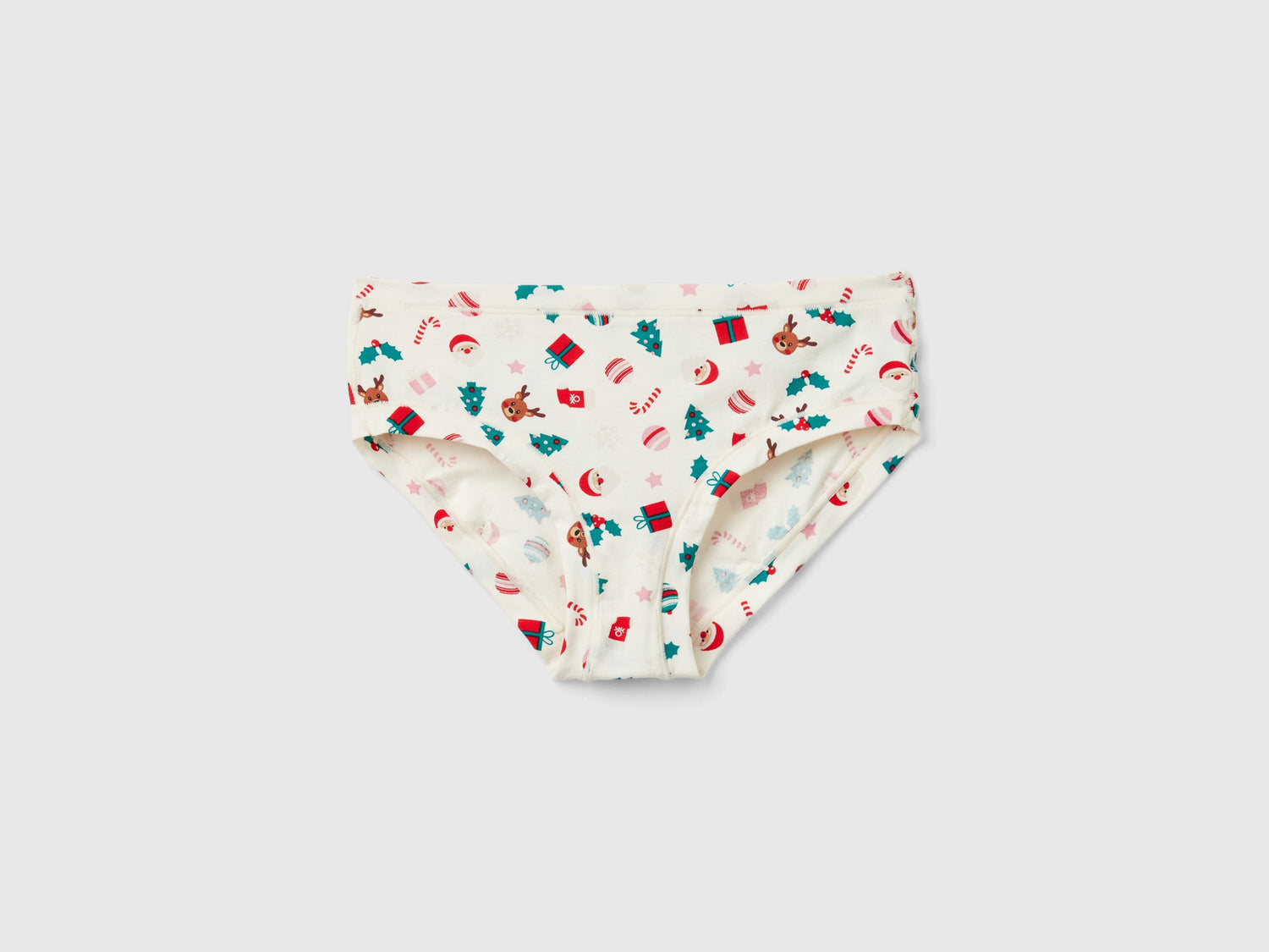 Slip con stampa natalizia da donna bianco panna | Benetton Outlet