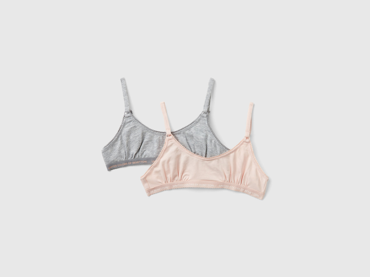 Due brassiere in cotone elasticizzato da bambina multi-color | Benetton Outlet