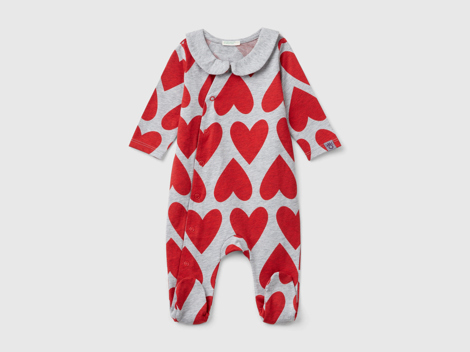 Long jumpsuit with logo print da neonato grigio | Benetton Outlet