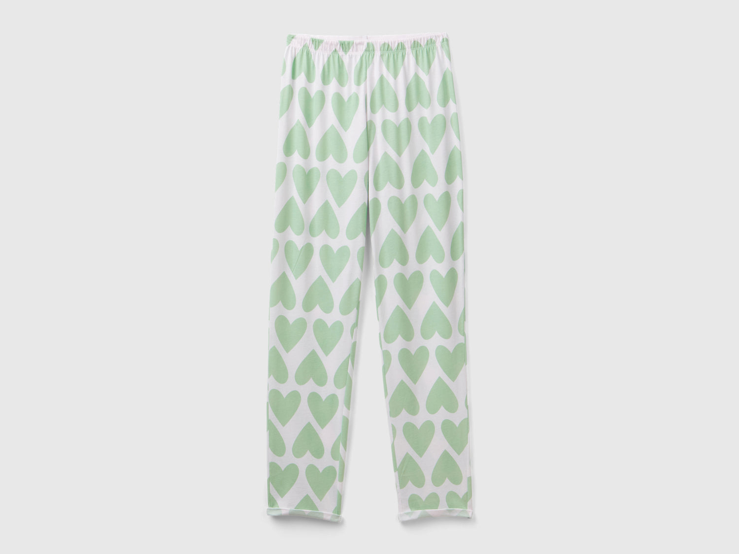 Pantaloni con stampa cuori da donna bianco | Benetton Outlet