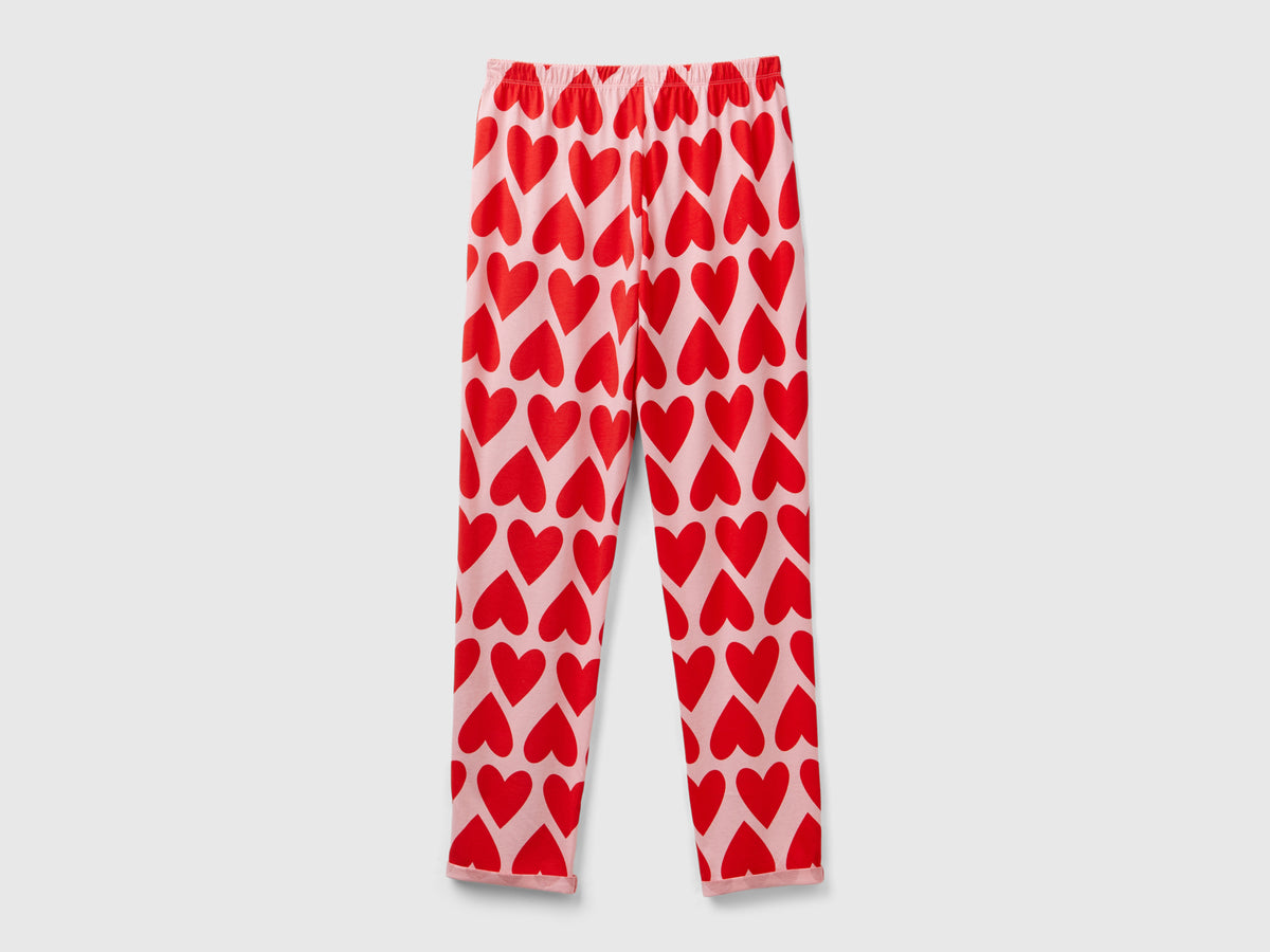 Pantaloni con stampa cuori