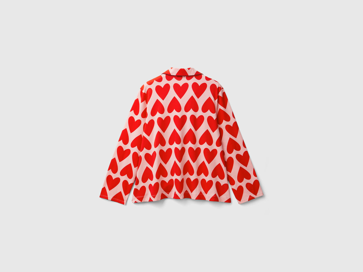 Chaqueta de pijama con estampado de corazones