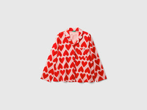 Chaqueta de pijama con estampado de corazones
