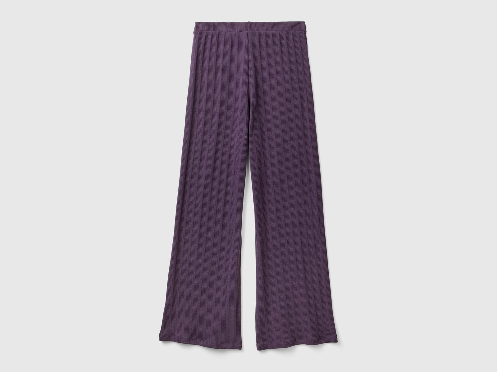 Pantaloni effetto maglia da donna malva scuro 2 | Benetton Outlet