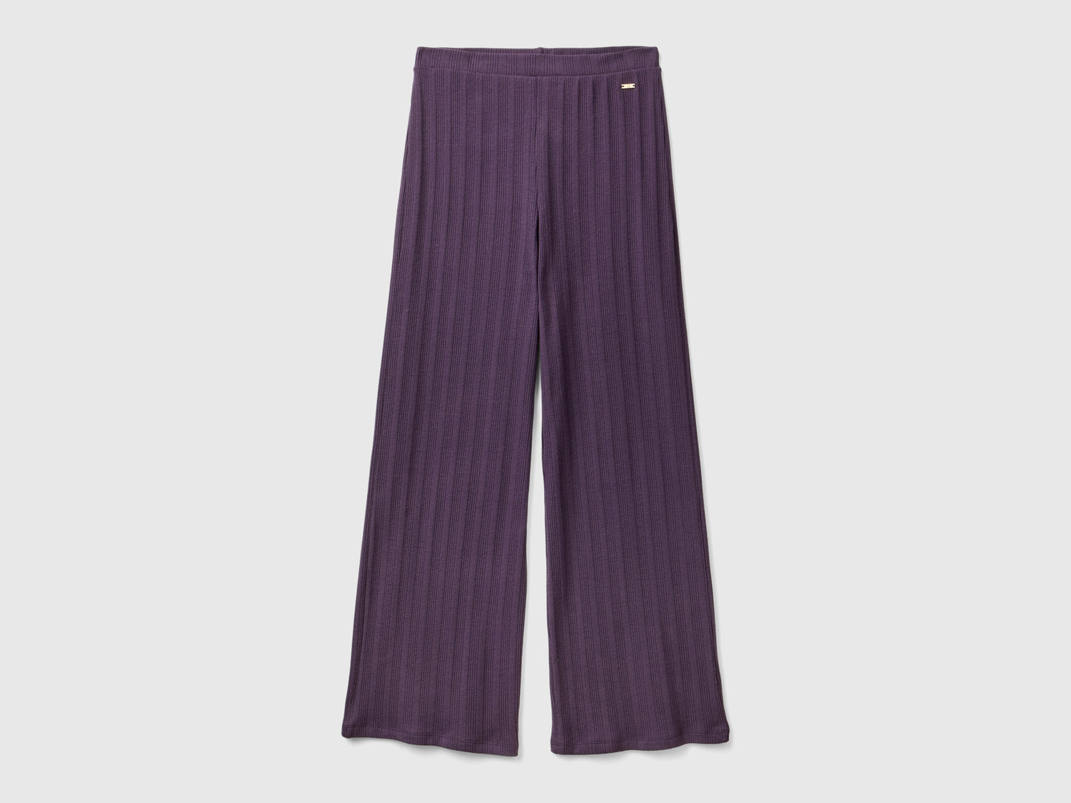Pantaloni effetto maglia da donna malva scuro | Benetton Outlet