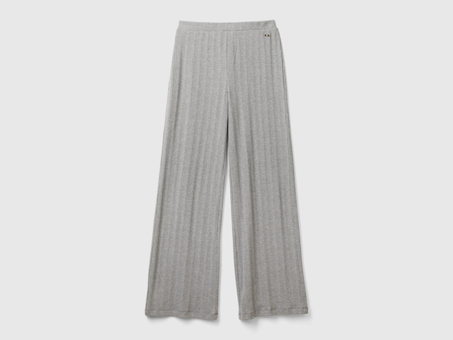 Pantaloni effetto maglia da donna grigio chiaro | Benetton Outlet