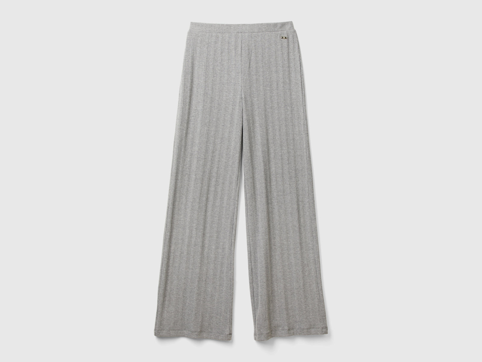 Pantaloni effetto maglia da donna grigio chiaro | Benetton Outlet