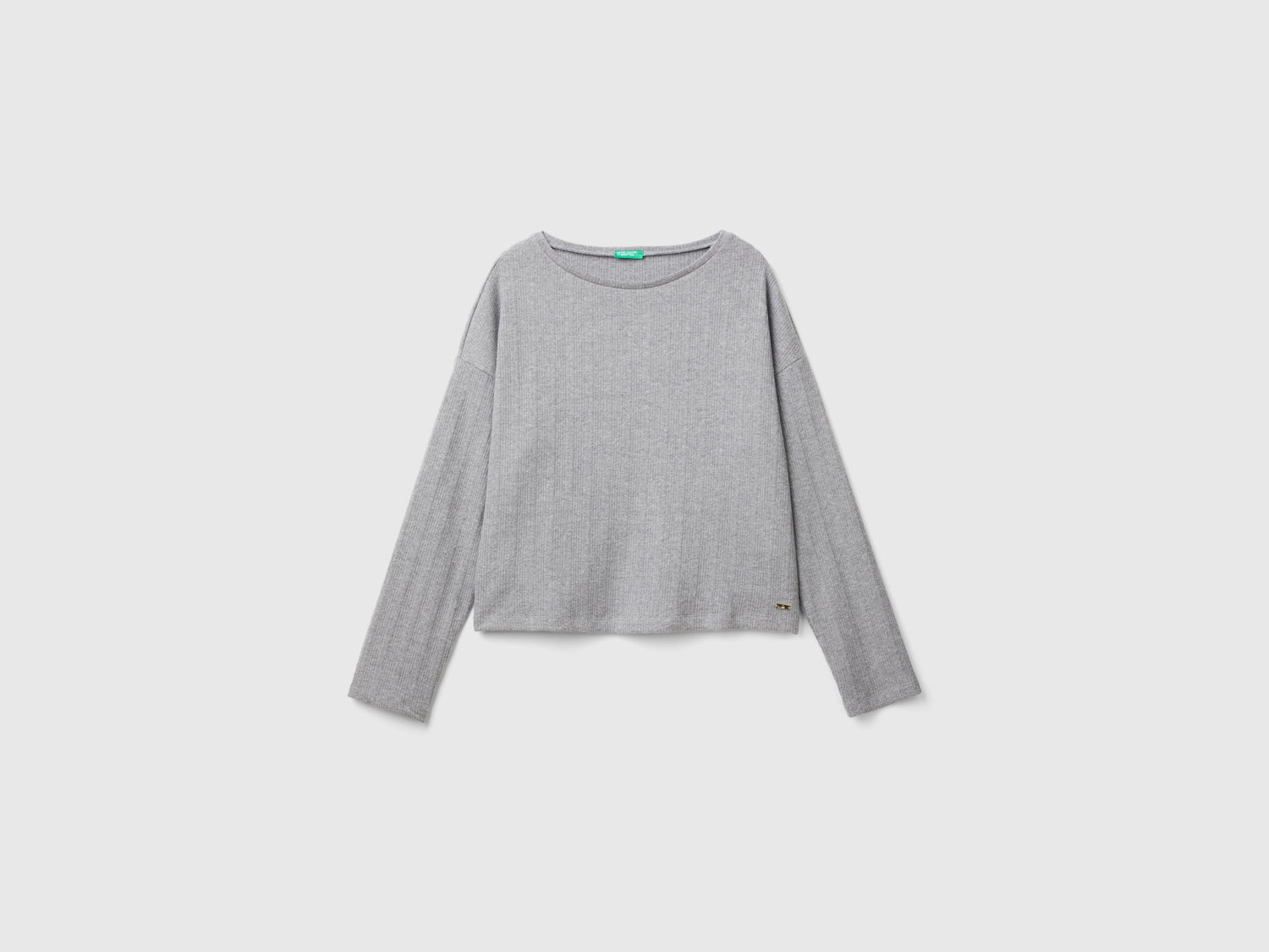 Camisa de corte cuadrado da donna grigio | Benetton Outlet
