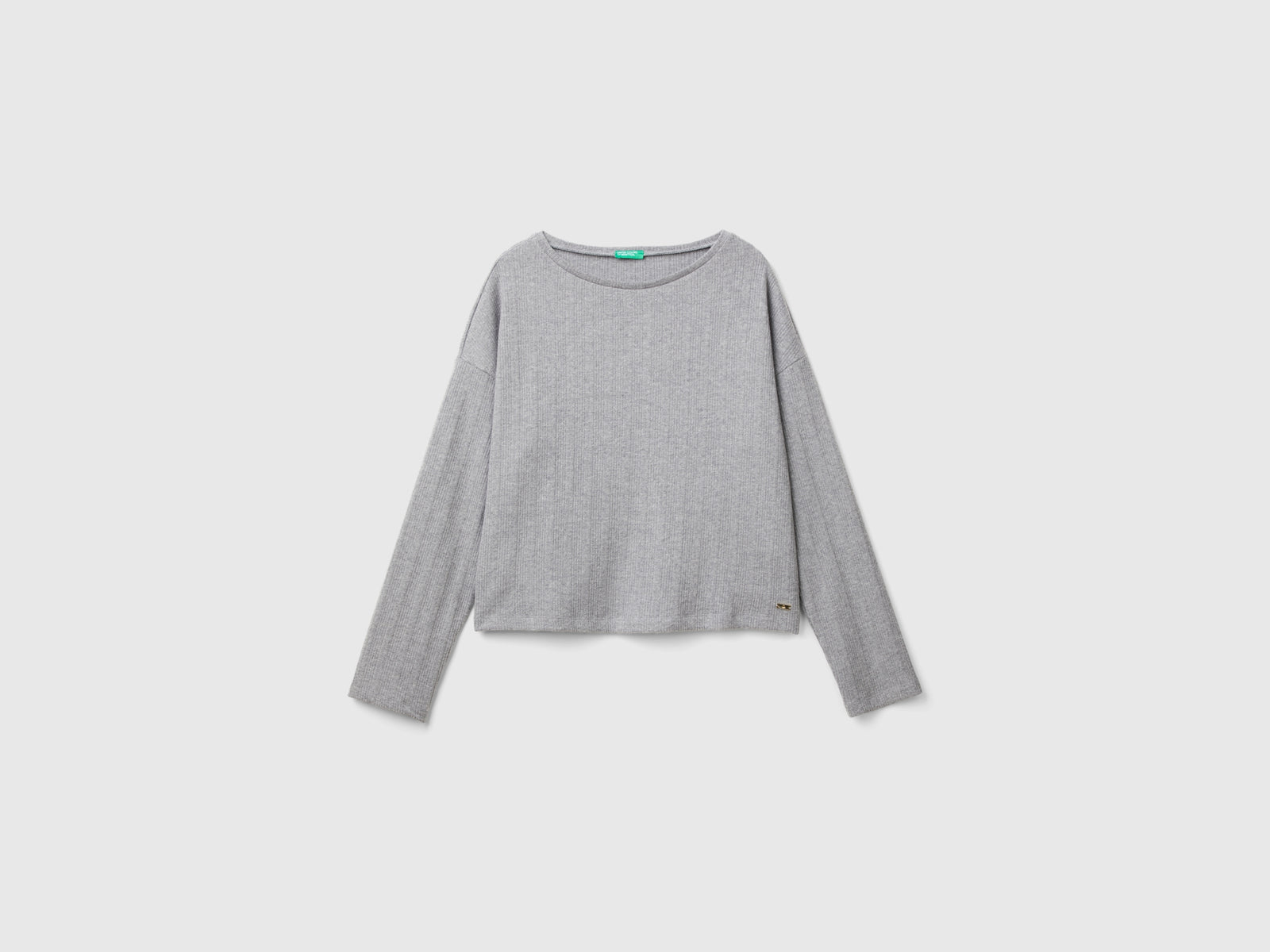 Camisa de corte cuadrado da donna grigio | Benetton Outlet
