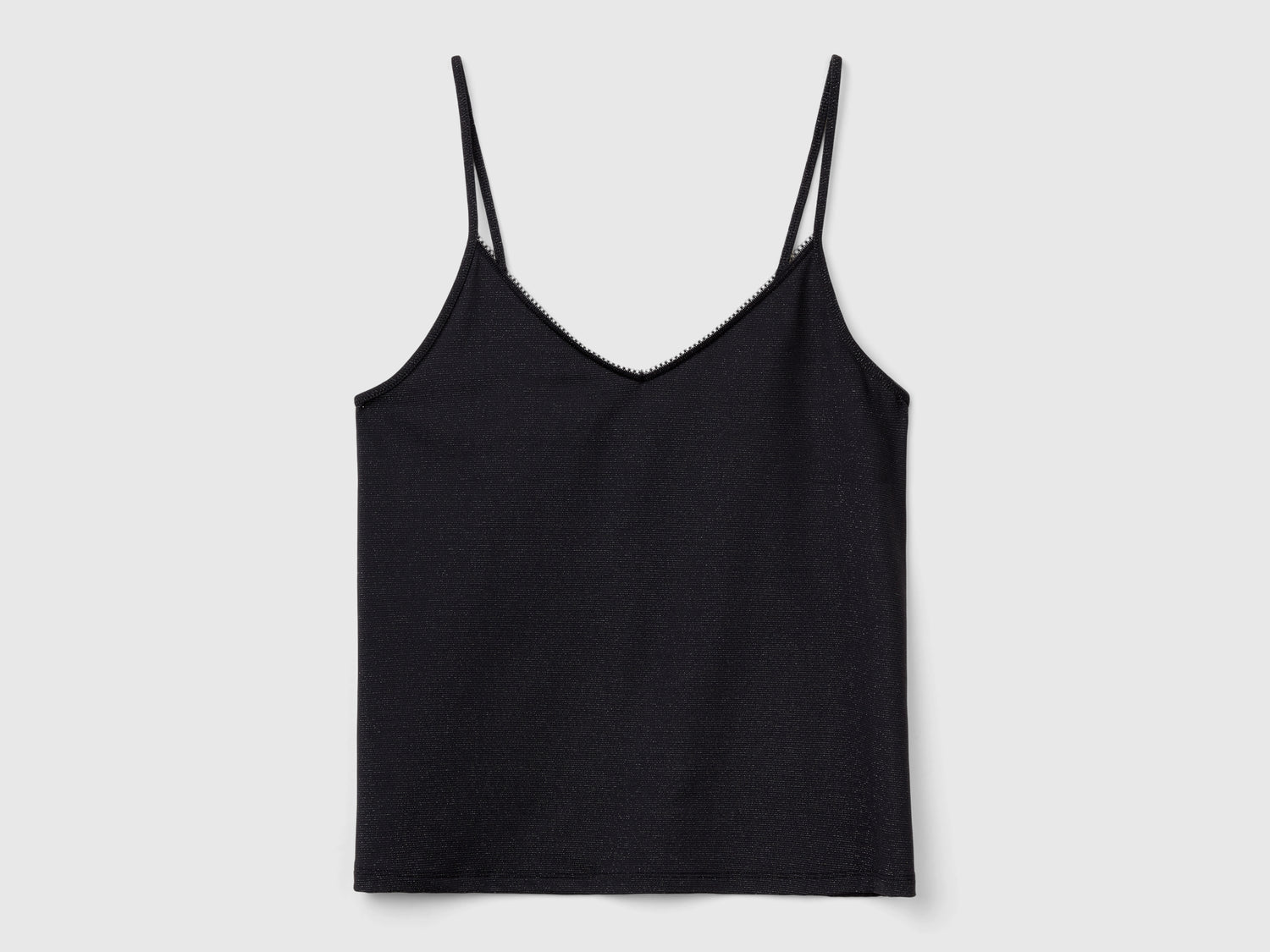 Camiseta de tirantes con lurex da donna nero | Benetton Outlet