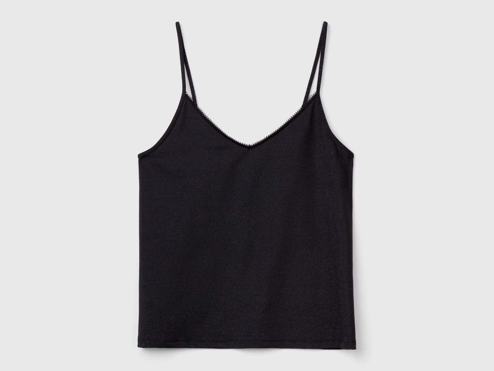Camiseta de tirantes con lurex da donna nero | Benetton Outlet