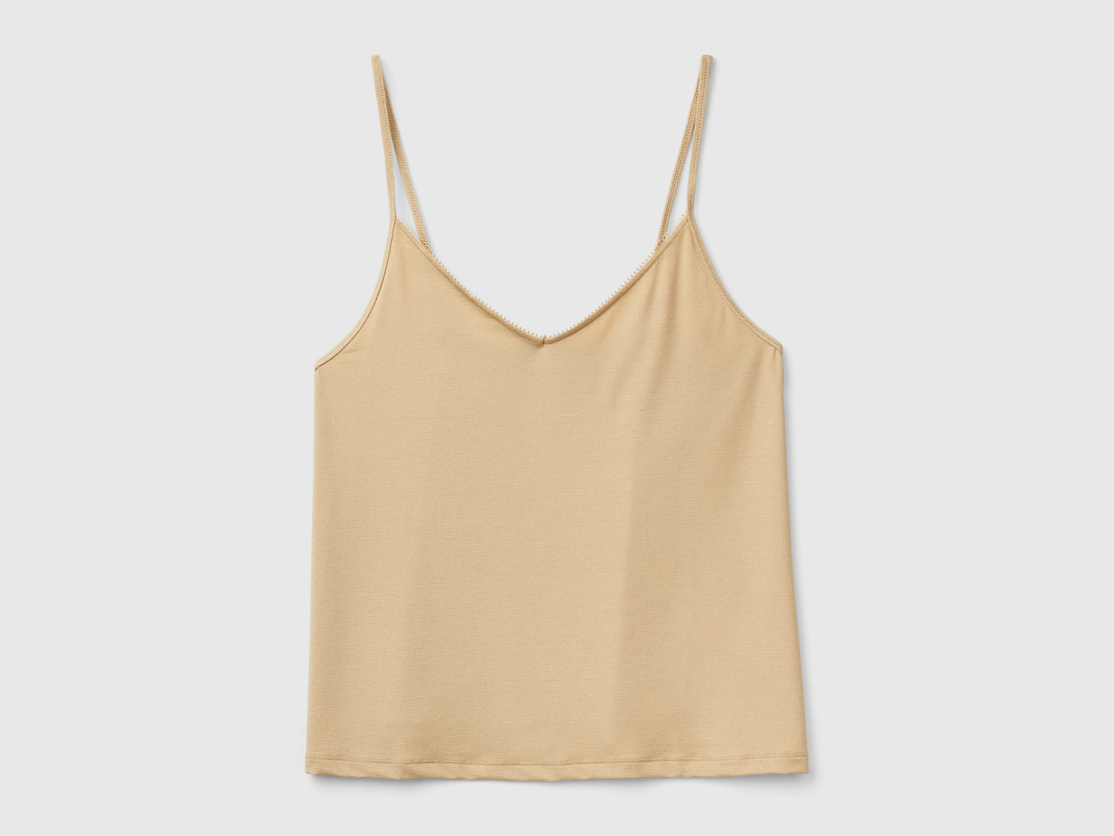 Canotta con lurex da donna beige | Benetton Outlet