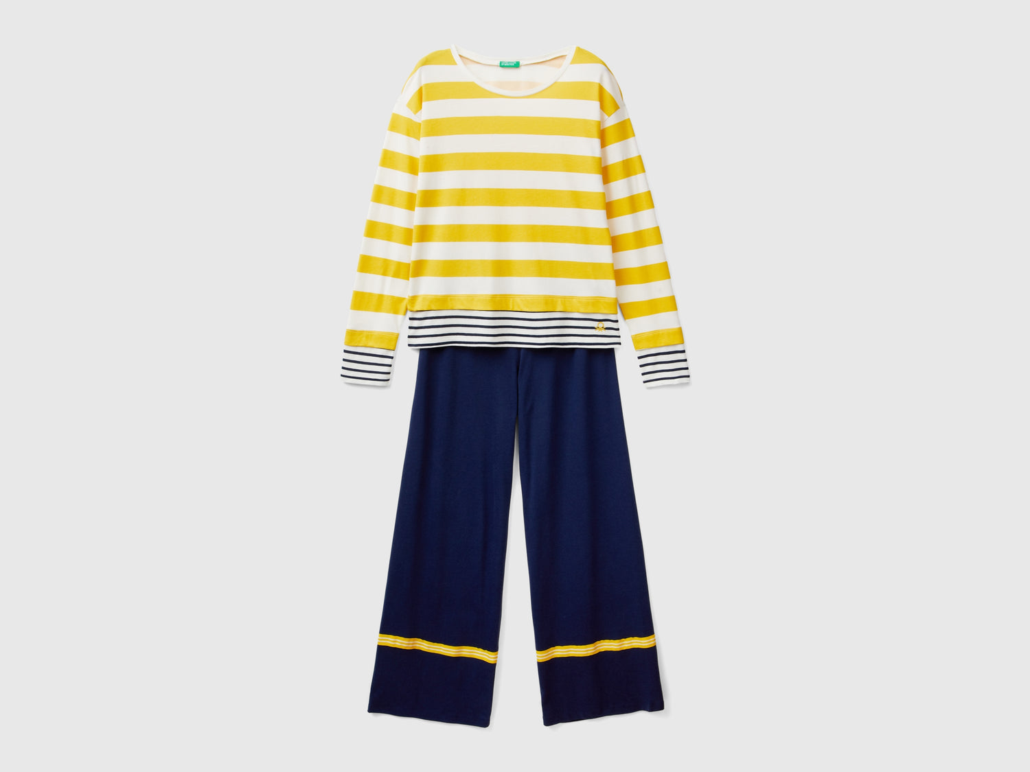 Pigiama a righe in misto viscosa da donna multi-color | Benetton Outlet