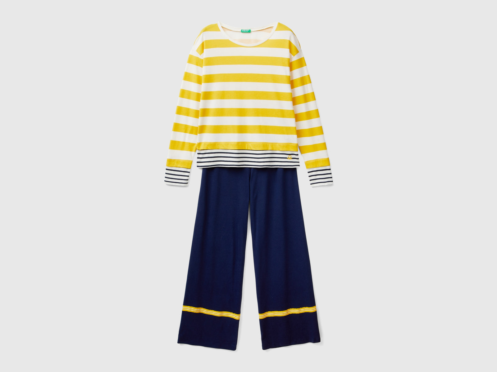 Pigiama a righe in misto viscosa da donna multi-color | Benetton Outlet