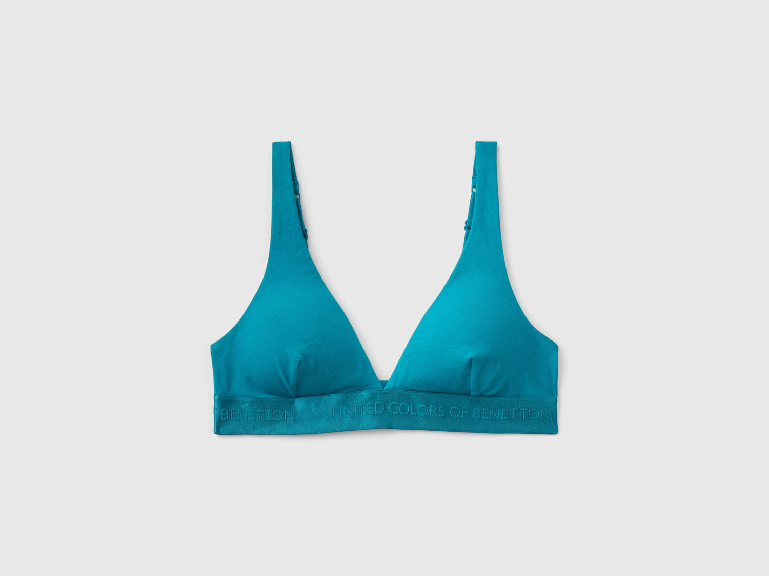 Reggiseno a triangolo in cotone bio stretch da donna verde ottanio | Benetton Outlet