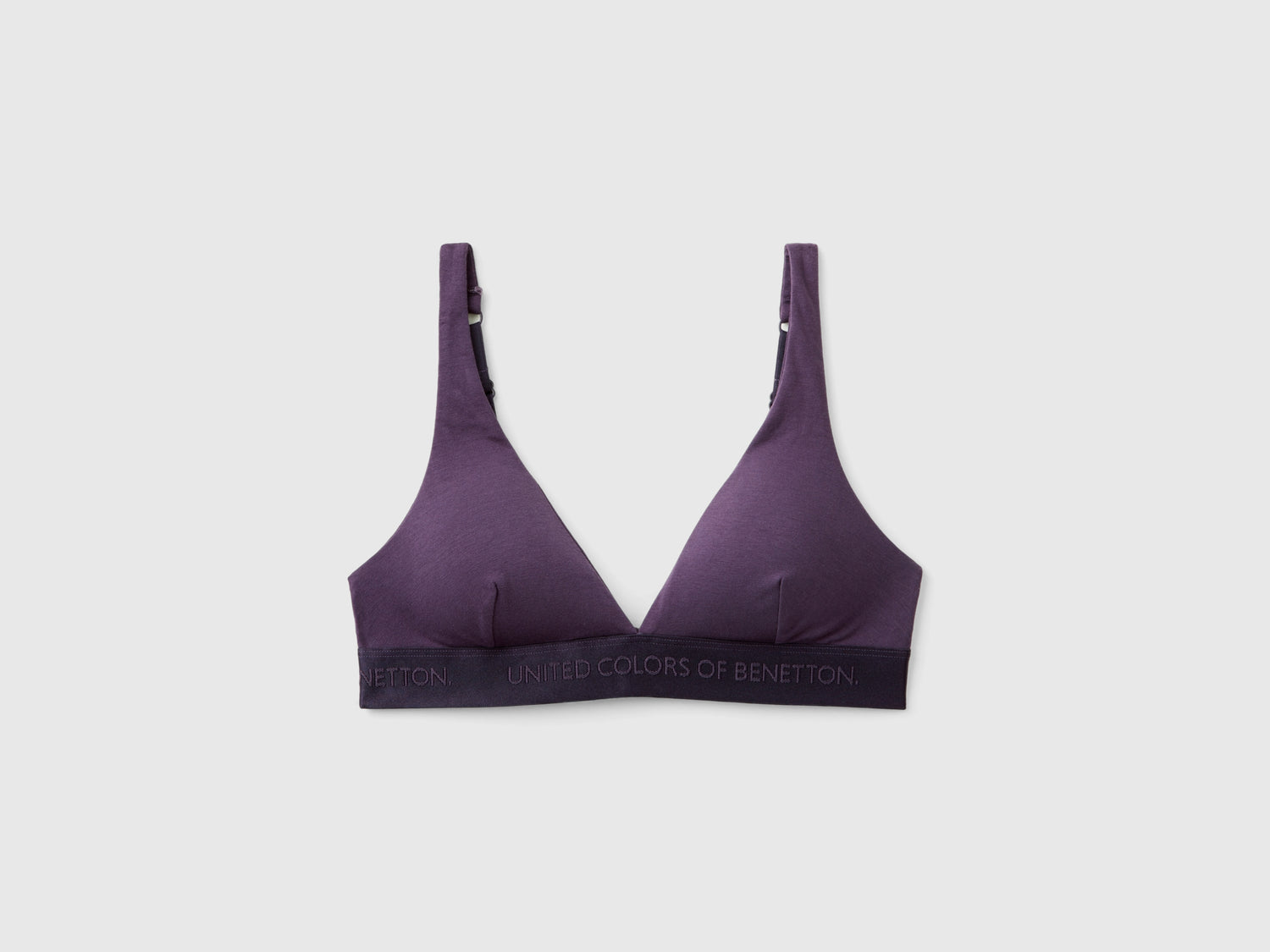 Reggiseno a triangolo in cotone bio stretch da donna malva scuro | Benetton Outlet