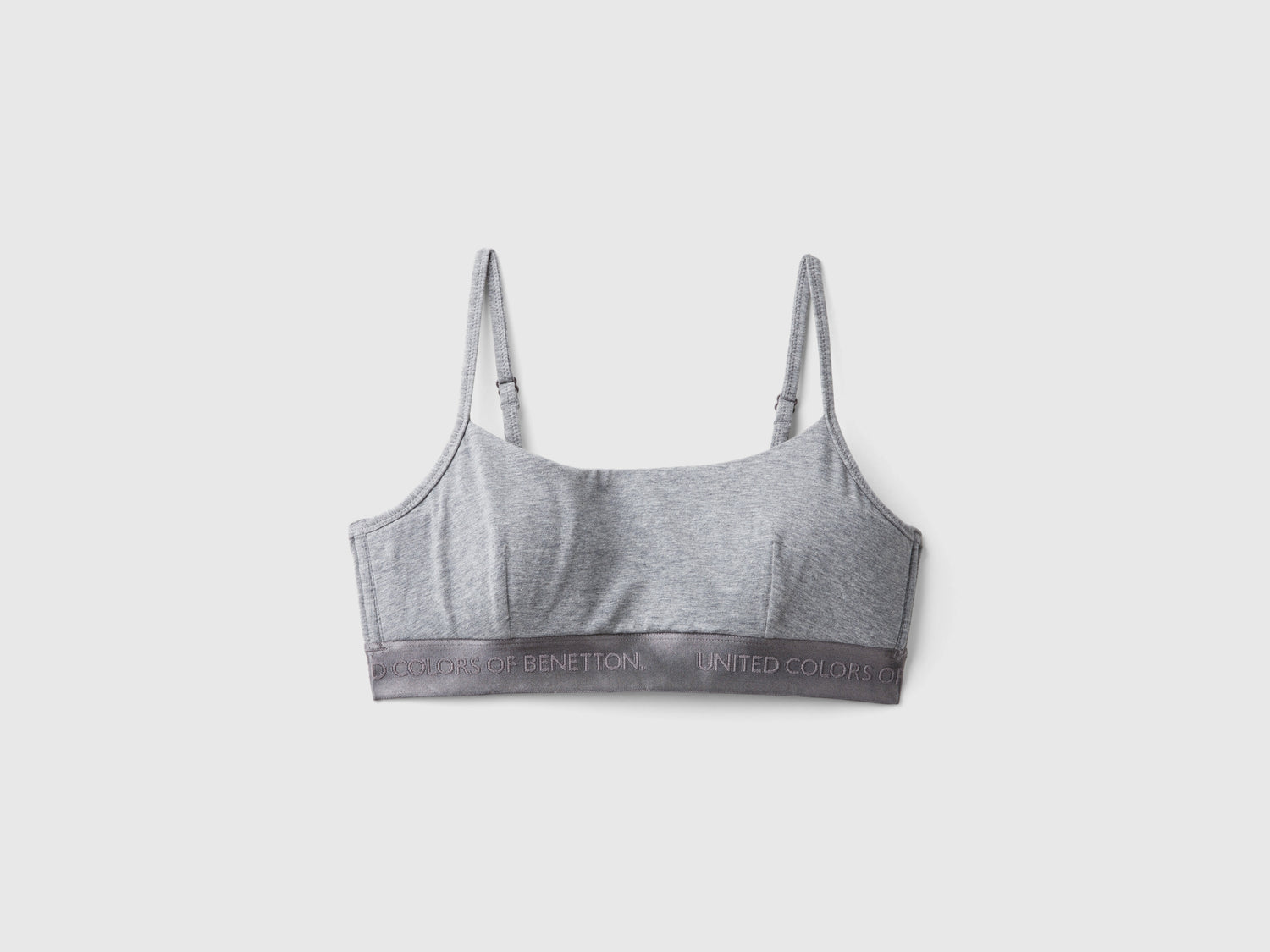 Sujetador de algodón elástico orgánico da donna grigio scuro | Benetton Outlet