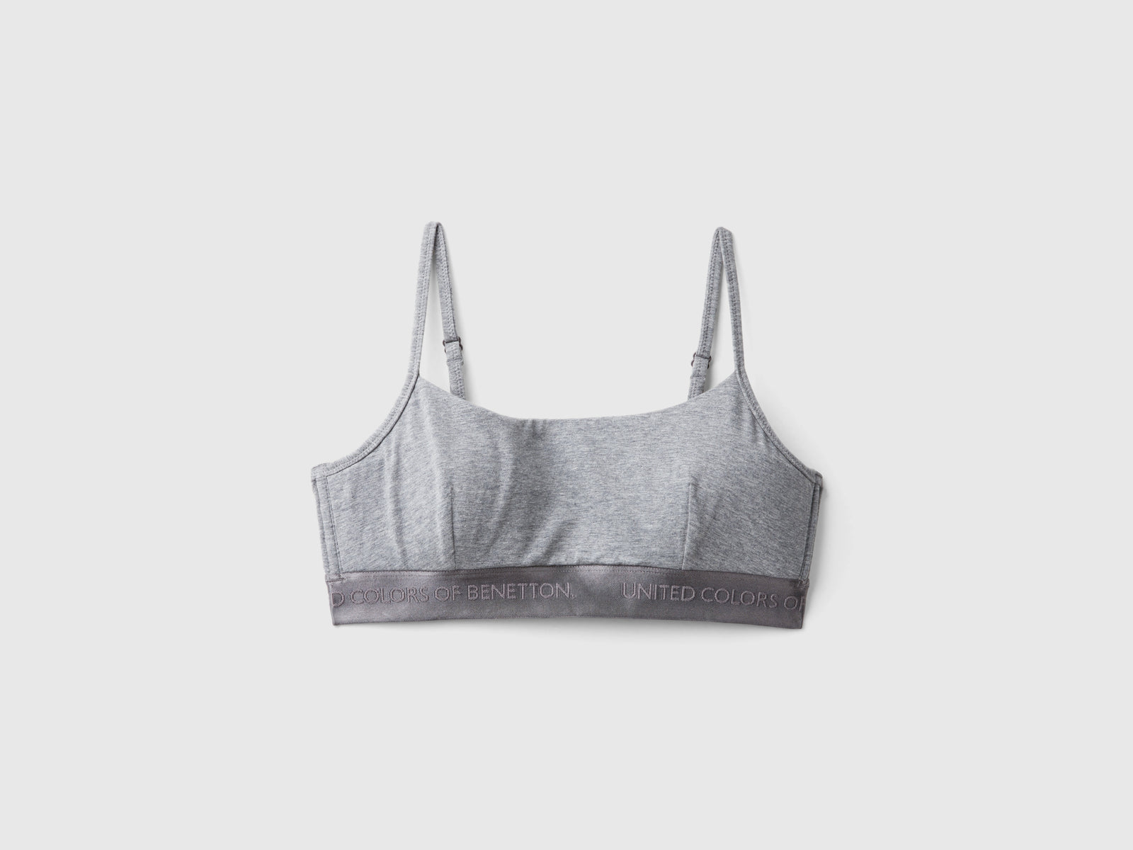 Brassiere in cotone bio stretch da donna grigio scuro | Benetton Outlet