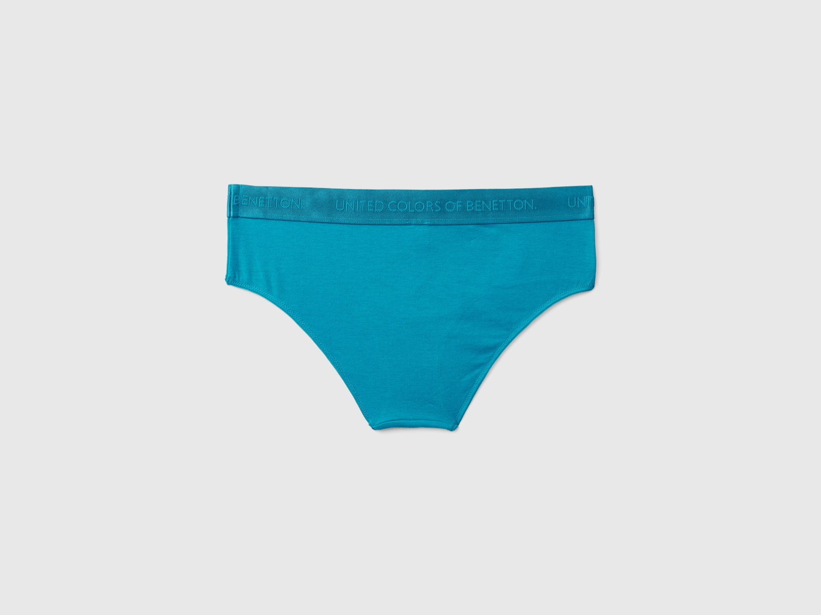 Slip fianco alto in cotone bio stretch da donna verde ottanio 2 | Benetton Outlet