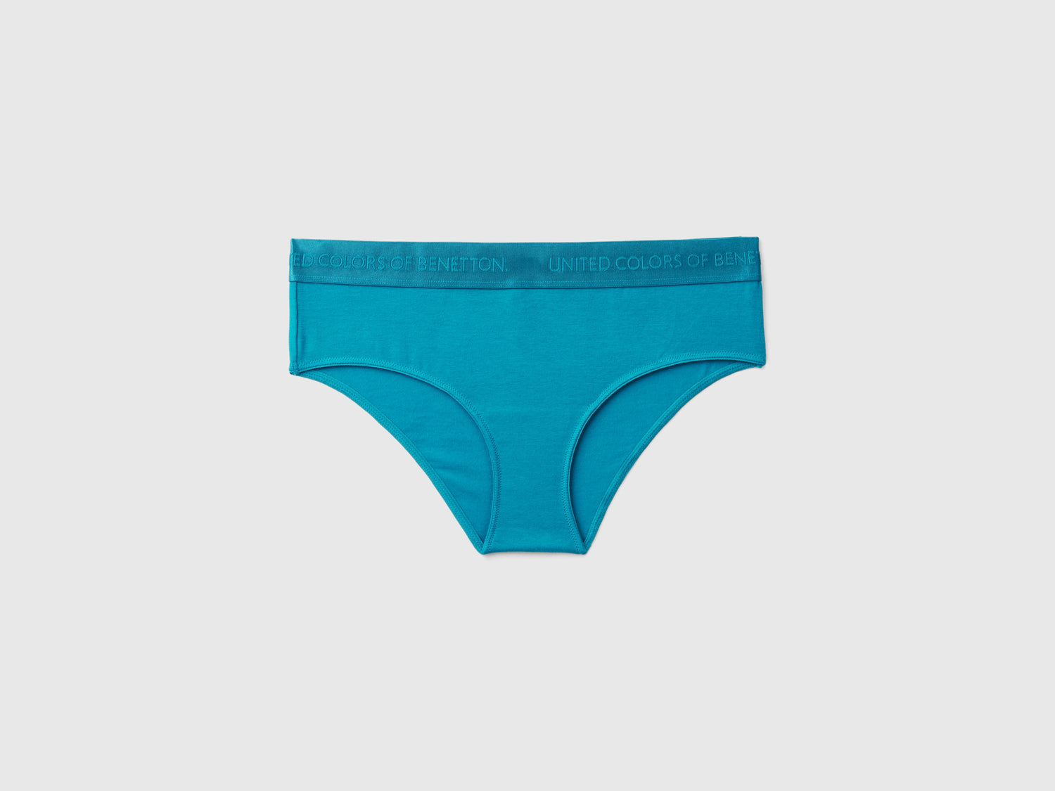 Slip fianco alto in cotone bio stretch da donna verde ottanio | Benetton Outlet