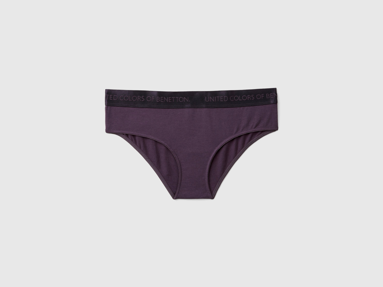 Slip fianco alto in cotone bio stretch da donna malva scuro | Benetton Outlet