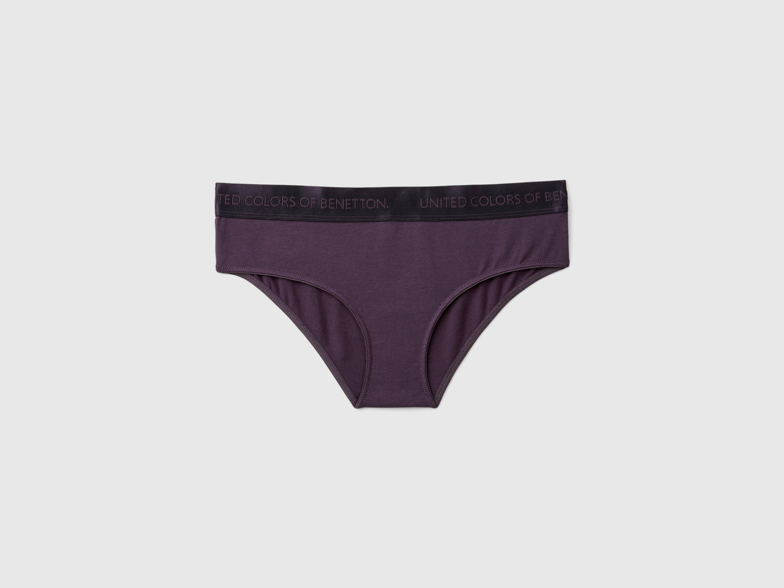 Slip fianco alto in cotone bio stretch da donna malva scuro | Benetton Outlet