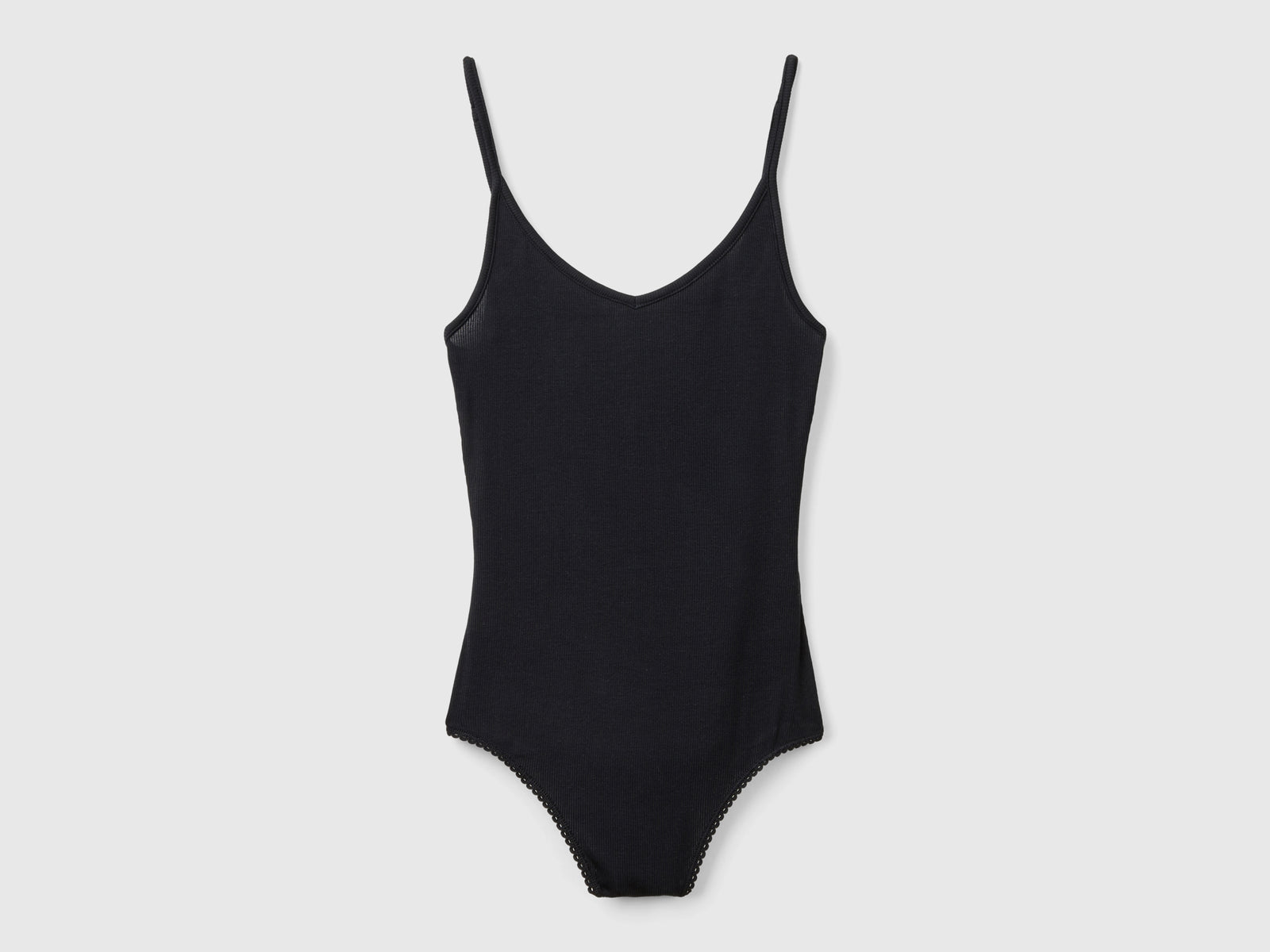 Body de viscosa da donna nero | Benetton Outlet