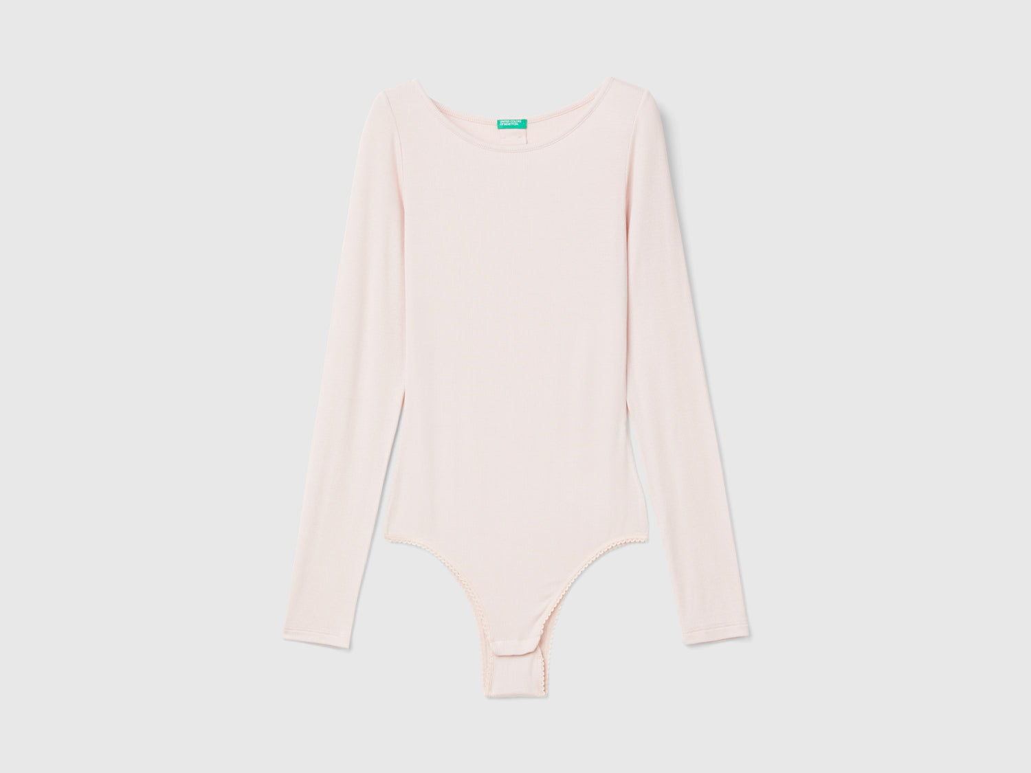 Body de viscosa de manga larga da donna rosa tenue | Benetton Outlet