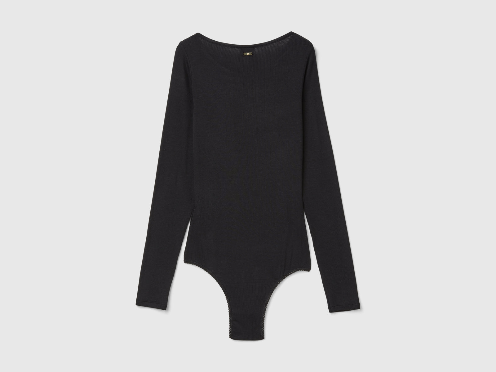 Body a manica lunga in viscosa da donna nero 2 | Benetton Outlet